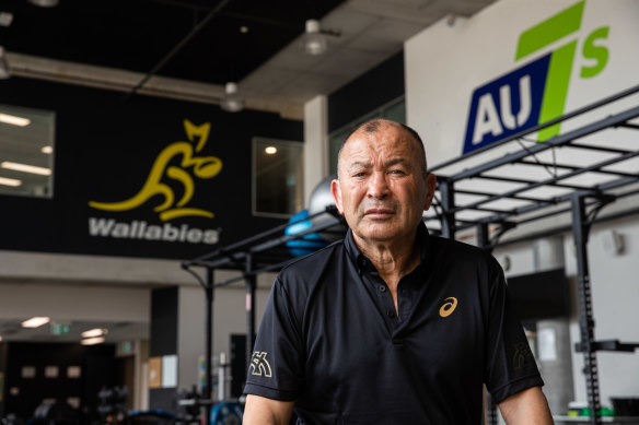 Eddie Jones at Rugby Australia headquarters. 