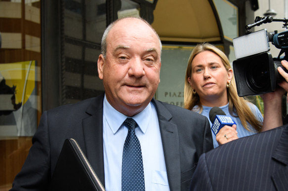 Former Liberal MP Daryl Maguire leaves court on Tuesday.
