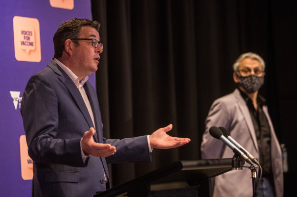 Victorian Premier Dan Andrews and Chief Health Officer Brett Sutton.