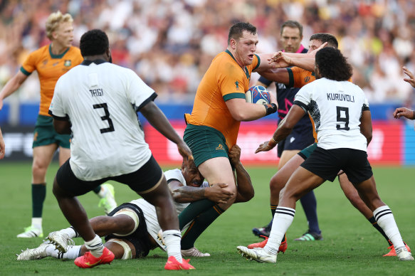 Angus Bell was a standout for the Wallabies at the Rugby World Cup.