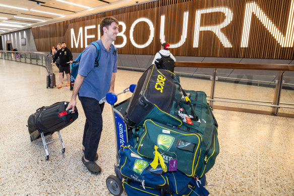 Mitch Marsh arrives back in Melbourne on Wednesday morning.