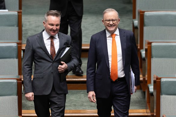 Climate Change and Energy Minister Chris Bowen and Prime Minister Anthony Albanese.
