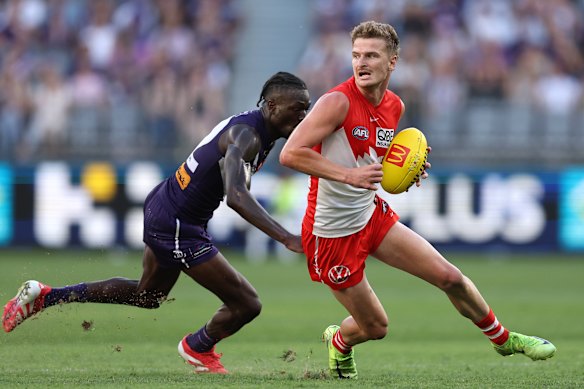 Riley Bice has impressed the Swans after a hard road to the AFL.