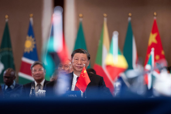 China’s Xi Jinping  on the last day of the BRICS Summit, in Johannesburg this week.