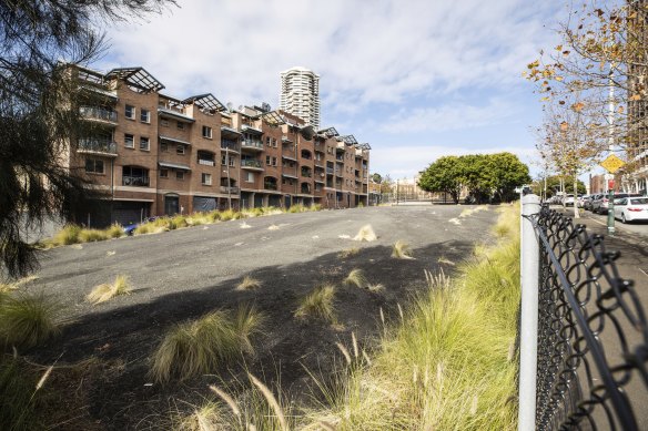 This block of land on Palmer Street in Woolloomooloo is occasionally used as an ad hoc car park.