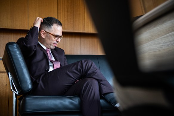 NSW Finance Minister Daniel Mookhey was in his office ahead of the delivery of the budget last week.