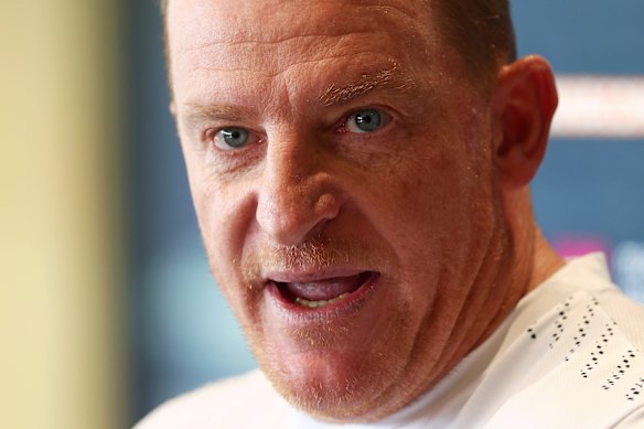 Carlton coach Michael Voss was combative in his defence of the club and its long-term handling of player Elijah Hollands.