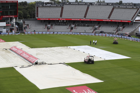 Old Trafford on Monday. There is one day remaining in the Test. 