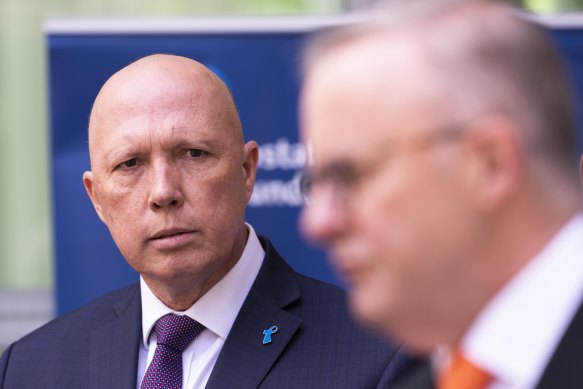 Leader of the Opposition Peter Dutton has Prime Minister Anthony Albanese in his sights.