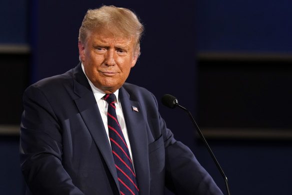 President Donald Trump pauses during the first presidential debate.