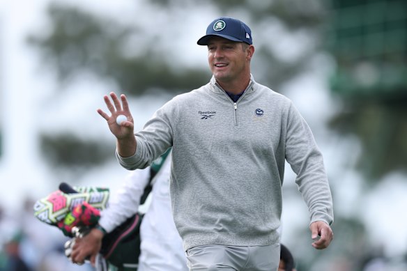 Bryson DeChambeau during a practice round at Augusta this week. 