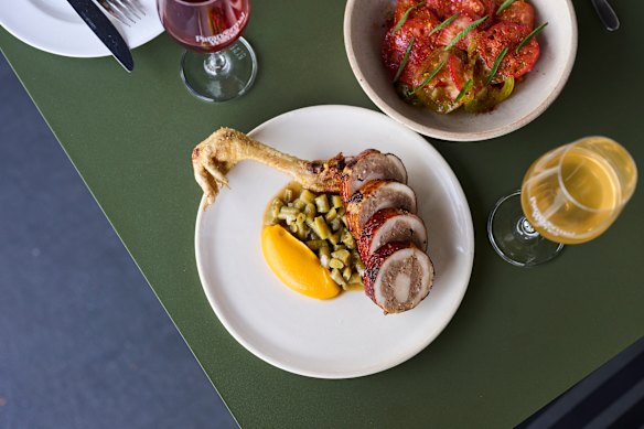 Chicken ballotine at Paranormal Wines. 
