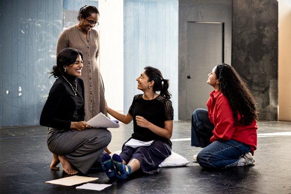 Radhika Mudaliyar, Nadie Kammallaweera (standing), Vaishnavi Suryaprakash and Manali Datar created a “safer room”, says writer and co-director Shakthi.