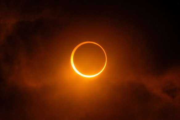 The 2024 solar eclipse, as seen in Puerto San Julian, Argentina.