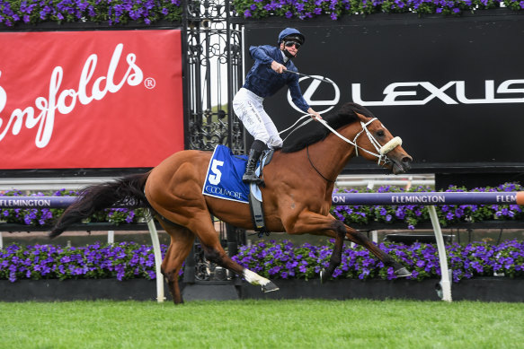 Home Affairs strolls to a stunning Coolmore Stud Stakes win on Saturday.