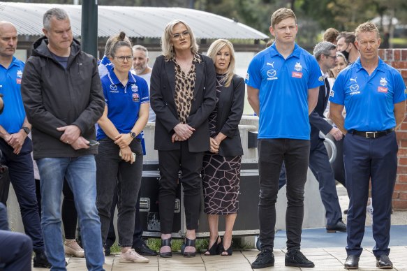 Dani Laidley (centre) at a North Melbourne function last year.