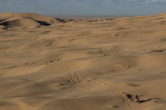 Toby Price in action at this year's Dakar Rally.