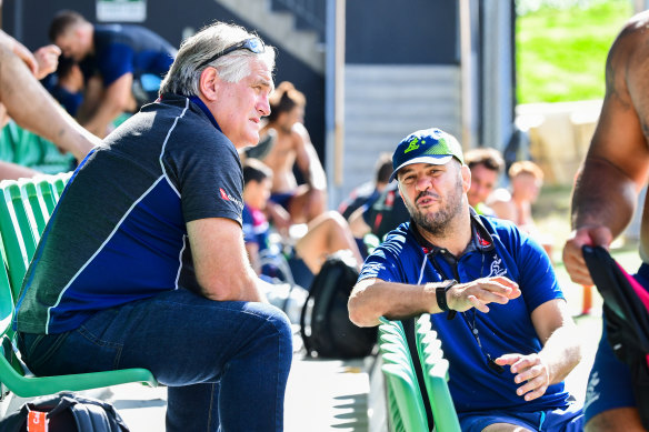 Cheika and Scott Johnson, the former RA Director of Rugby (left) and currently an advisor to Queensland Rugby, often didn’t see eye to eye when they worked together with the Wallabies.