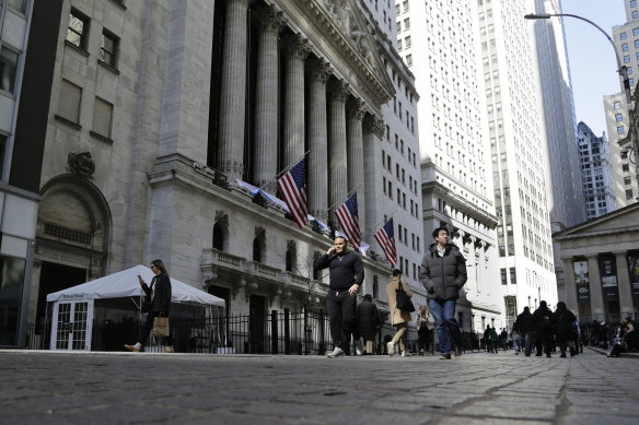 The New York Stock Exchange on Wall Street.
