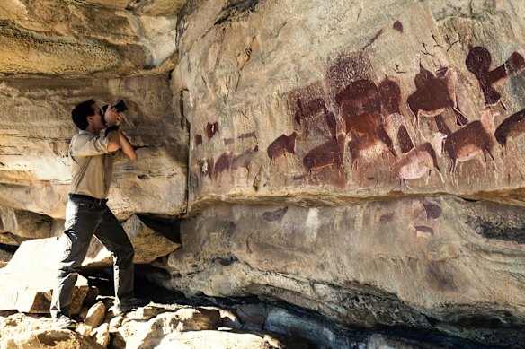 San rock art in the Drakensberg Mountains.