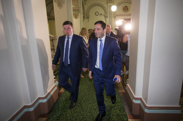 Matthew Guy with his erstwhile spruiker-in-chief Tim Smith. 