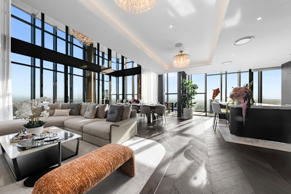 A penthouse in St Leonards is being offered with a price guide of $12 million. 