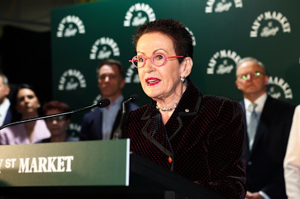 Lord Mayor of Sydney, Clover Moore, during a recent visit to Paddy’s Markets.