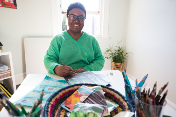 Maxine Beneba Clarke in her studio.