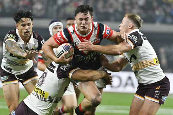 The Roosters v Broncos season opener in Las Vegas was a smash hit with TV viewers in Australia.