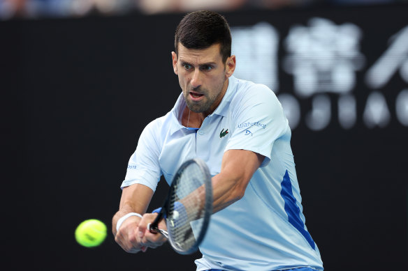 Djokovic was dominant in the first two sets and edged out the third. 