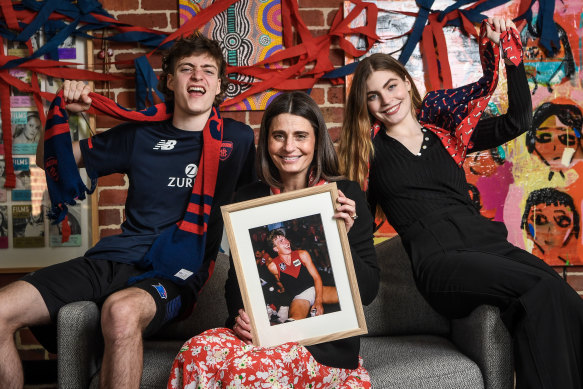 Sam Ludbey-Stynes with children Tiernan and Matisse.