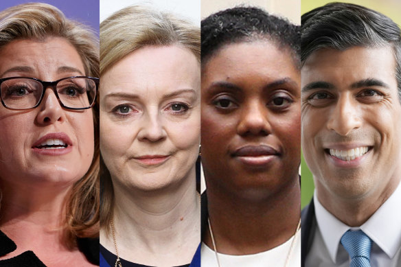 From left to right: Penny Mordaunt, Liz Truss, Kemi Badenoch and Rishi Sunak.