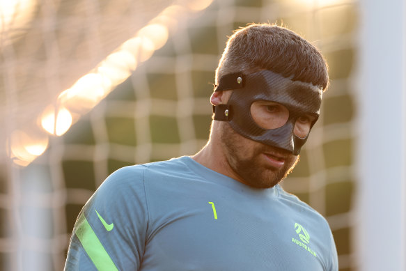 Maty Ryan will wear a protective mask during the Asian Cup.