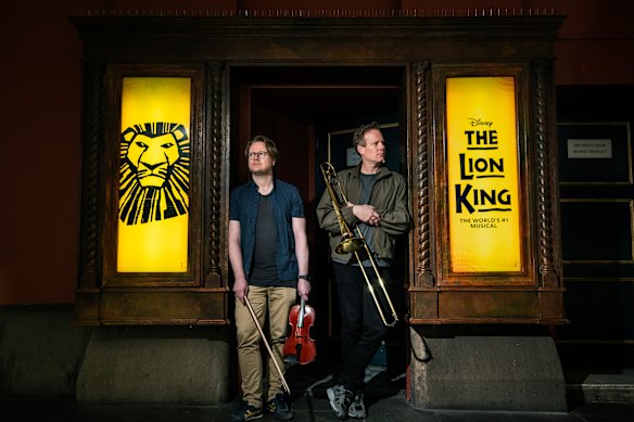 Musicians James Steendam (left) and Ben Gurton claim audio technology companies such as KeyComp are reducing their opportunities.