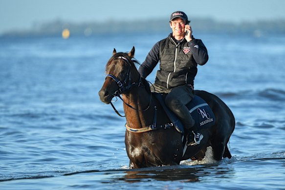 Todd Pollard aboard Mo’unga while working for Annabel Archibald (nee Neasham) in 2021.