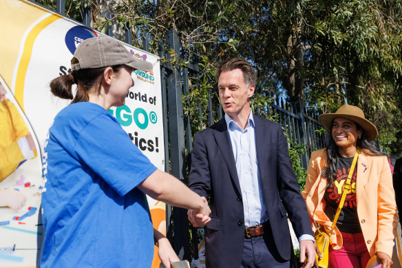 Premier Chris Minns voted at Carlton South Primary School in the electorate of Barton.