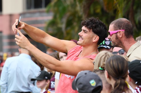 Herbie Farnworth during a Broncos fan day in Brisbane. 