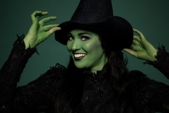 Sheridan Adams stars as Elphaba, the Wicked Witch of the West, in the musical Wicked.