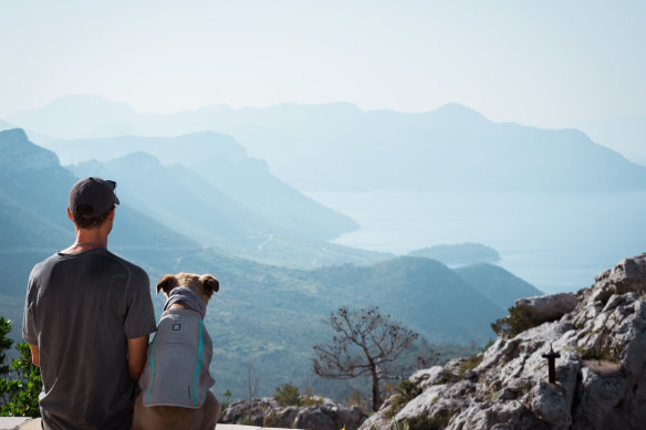 Tom Turcich and his dog Savannah.