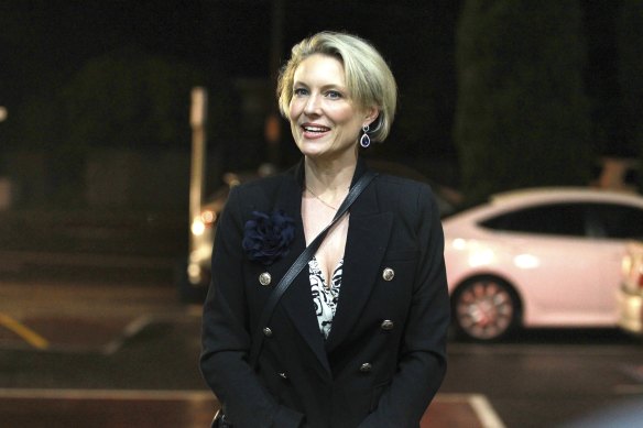 Katherine Deves arrives at the Forestville RSL Club on Friday.