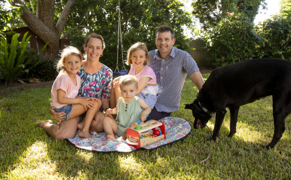 Nicola Heath and Paul Keipert and their three children, Quinn, Arlo and Isabel