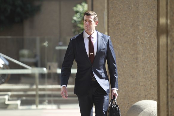 Ben Roberts-Smith outside the Federal Court in Sydney on Monday.