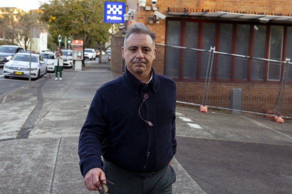 Former TV host Andrew O’Keefe leaves Waverley police station on Wednesday afternoon.