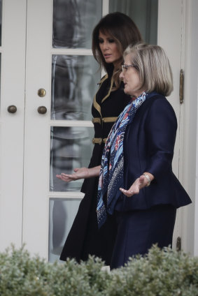 Melania Trump with Lucy Turnbull.