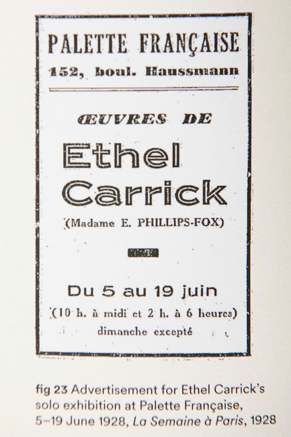 Advertisement for the 1928 Paris solo show.