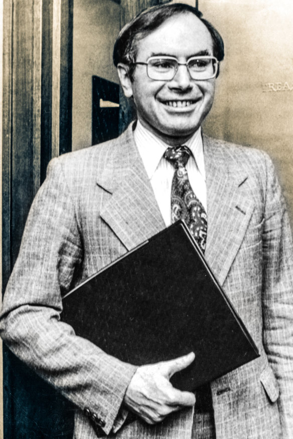 Treasurer John Howard leaves his office at Parliament House in 1979. 