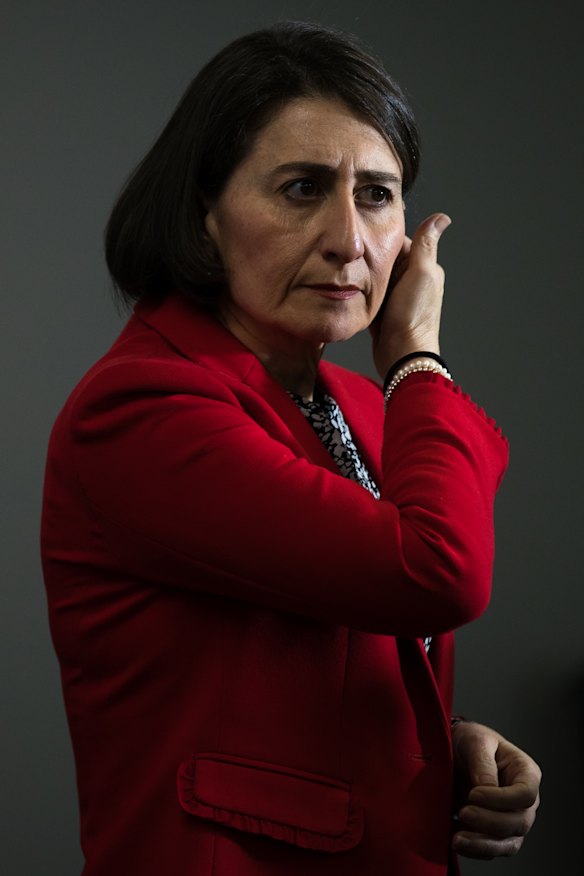 NSW Premier Gladys Berejiklian holds a press conference on Thursday.