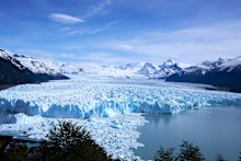 The Perito Moreno Glacier as it crumbles into the Canal de los Témpanos, Argentina.