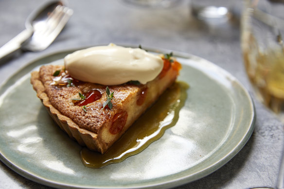 Honeyed kumquat frangipane tart.