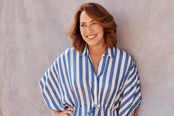 Lisa Millar wears Jac + Jack dress.